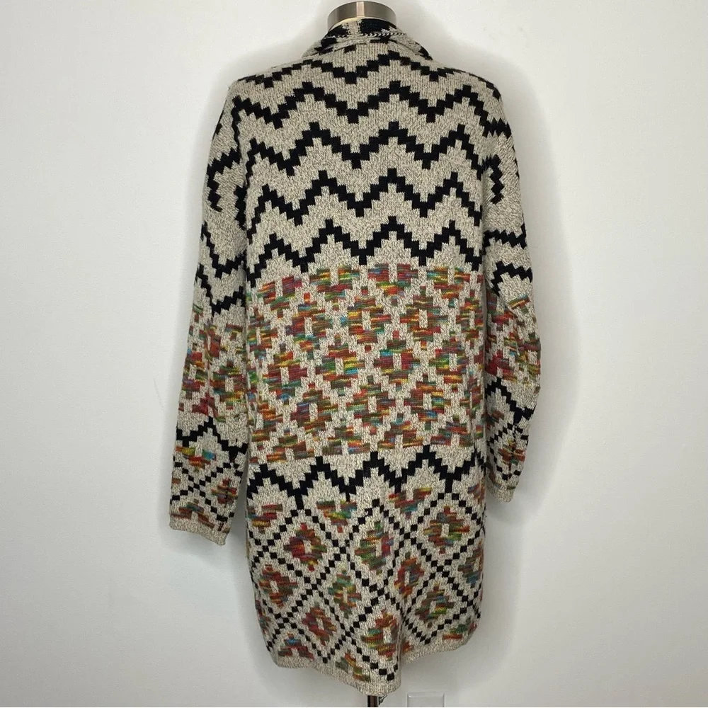 Dreamers Multicolor Southwestern Knit Duster Cardigan Sweater